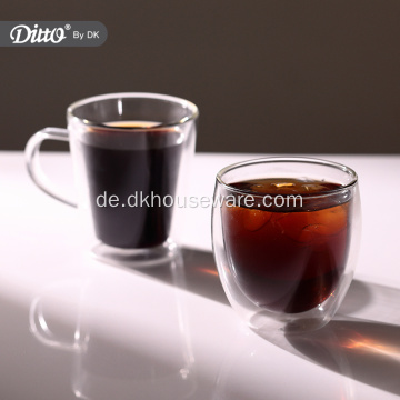 Klare 220ml Kaffeetasse Trinkbecher aus Glas